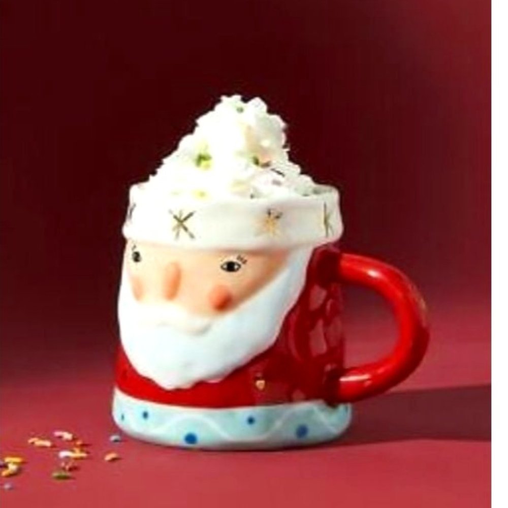 Anthro HTF BirdCanFox Santa Mug Fiesta Christmas